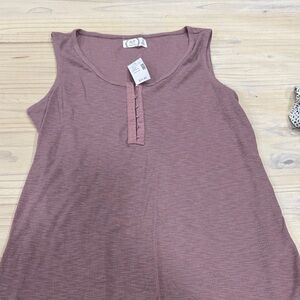 Maurices Ribbed Henley Tank - Mauve